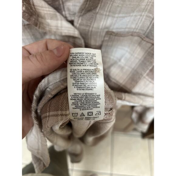 C&C California Mens Button Up Long Sleeve Shirt Beige Taupe Cream Ivory Size S - Picture 5 of 5